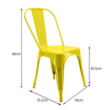 Kit x 4 Sillas de Comedor Tolix Titan Elegante 36 cm Amarillo Metal - Sillas y Butacos | Bylmo