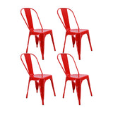Kit X 4 Sillas De Comedor Tolix Titan Elegante 36 Cm Moderna En Rojo - Sillas y Butacos | Bylmo