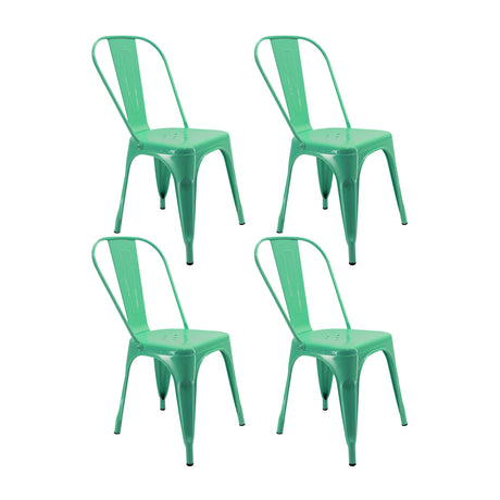 Kit X 4 Sillas De Comedor Tolix Verde Menta Moderna 36 Cm - Sillas y Butacos | Bylmo