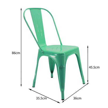 Kit X 4 Sillas De Comedor Tolix Verde Menta Moderna 36 Cm - Sillas y Butacos | Bylmo