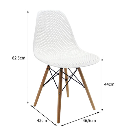 Kit x 2 Sillas Comedor Colmeia DSW Blanca 46.5 cm Moderno - Sillas y Butacos | Bylmo