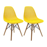 Kit x 2 Sillas Comedor Colmeia Amarillo Polipropileno Moderno 46.5 cm - Sillas y Butacos | Bylmo