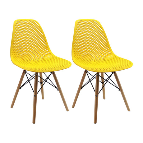 Kit x 2 Sillas Comedor Colmeia Amarillo Polipropileno Moderno 46.5 cm - Sillas y Butacos | Bylmo