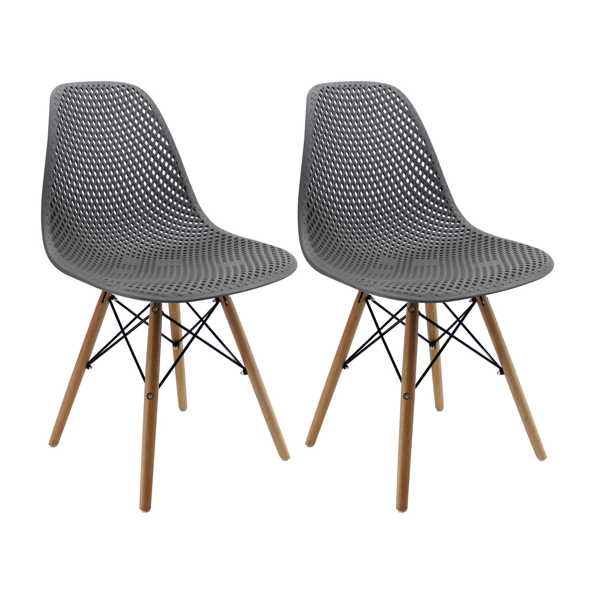 Kit x 2 Sillas Comedor Colmeia Gris Moderna Polipropileno 46.5 cm - Sillas y Butacos | Bylmo