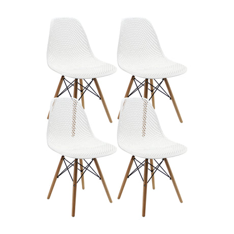 Kit x 4 Sillas Comedor Colmeia Blanco Moderno Polipropileno 46.5 cm - Sillas y Butacos | Bylmo