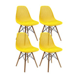 Kit x 4 Sillas Comedor Colmeia Amarillo Moderno Polipropileno 46.5 cm - Sillas y Butacos | Bylmo