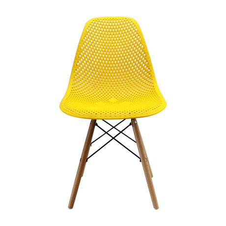 Kit x 4 Sillas Comedor Colmeia Amarillo Moderno Polipropileno 46.5 cm - Sillas y Butacos | Bylmo