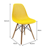 Kit x 4 Sillas Comedor Colmeia Amarillo Moderno Polipropileno 46.5 cm - Sillas y Butacos | Bylmo