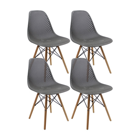 Kit x 4 Sillas Comedor Colmeia Gris Polipropileno 46.5 cm - Sillas y Butacos | Bylmo