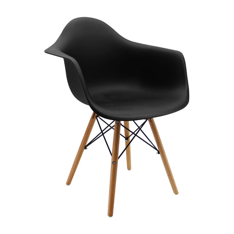 Silla de Comedor DKR Eames Negra con Brazos Moderna 62 cm - Sillas y Butacos | Bylmo