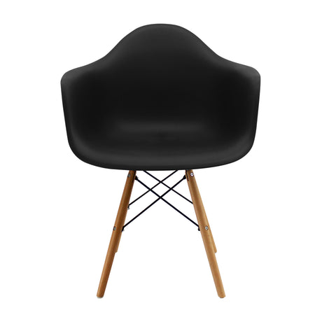 Silla de Comedor DKR Eames Negra con Brazos Moderna 62 cm - Sillas y Butacos | Bylmo