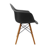 Silla de Comedor DKR Eames Negra con Brazos Moderna 62 cm - Sillas y Butacos | Bylmo