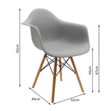 Silla de Comedor DKR Eames Gris 1 Silla Moderna Polipropileno 62 cm - Sillas y Butacos | Bylmo