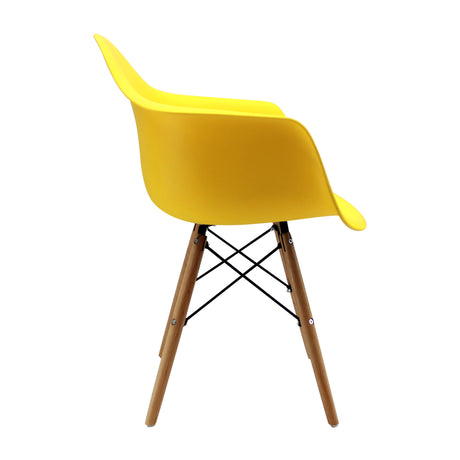 Silla de Comedor DKR Eames Amarillo Moderna con Brazos 62 cm - Sillas y Butacos | Bylmo