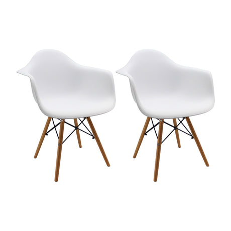 Kit x 2 Sillas Comedor DKR Eames Blanca Diseño Moderno 62 Cm - Sillas y Butacos | Bylmo