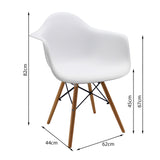 Kit x 2 Sillas Comedor DKR Eames Blanca Diseño Moderno 62 Cm - Sillas y Butacos | Bylmo