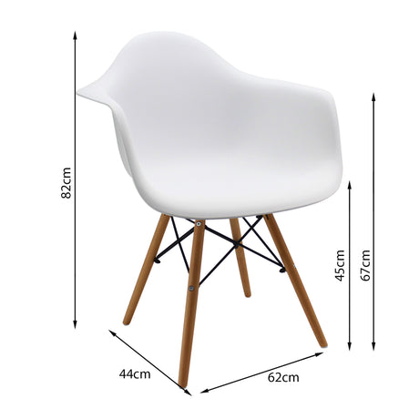 Kit x 2 Sillas Comedor DKR Eames Blanca Diseño Moderno 62 Cm - Sillas y Butacos | Bylmo