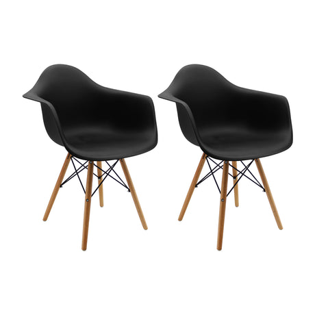 Kit x 2 Sillas Comedor DKR Eames Negra Moderna 62 cm - Sillas y Butacos | Bylmo