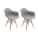 Kit x 2 Sillas Comedor DKR Eames Gris Moderno Polipropileno 62 cm - Sillas y Butacos | Bylmo