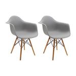 Kit X 2 Sillas Comedor Dkr Eames Gris Moderno Polipropileno 62 Cm