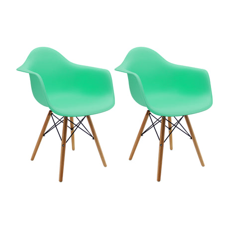 Kit x 2 Sillas Comedor DKR Eames 62 cm Polipropileno Verde Menta - Sillas y Butacos | Bylmo