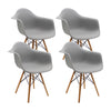 Kit X 4 Sillas Comedor Dkr Eames Polipropileno Gris Moderno 62 Cm