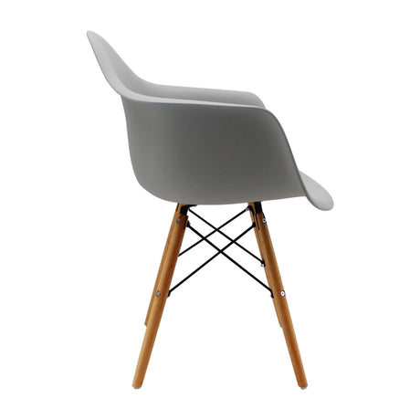 Kit x 4 Sillas Comedor DKR Eames Polipropileno Gris Moderno 62 cm - Sillas y Butacos | Bylmo