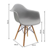 Kit X 4 Sillas Comedor Dkr Eames Polipropileno Gris Moderno 62 Cm