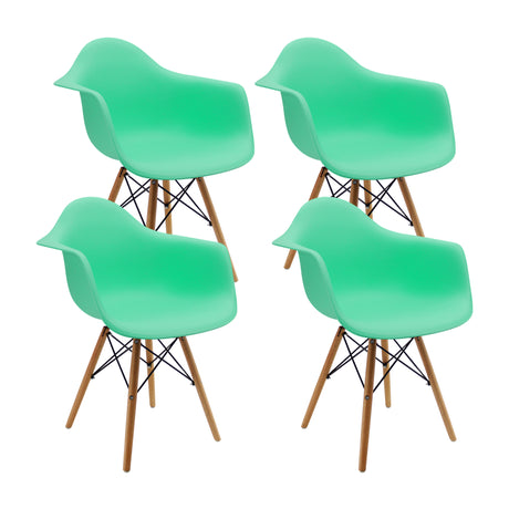 Kit x 4 Sillas Comedor DKR Eames Verde Menta 62 cm Polipropileno - Sillas y Butacos | Bylmo