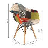 Silla de Comedor DKR Eames Tapizada Patchwork 62 cm. - Sillas y Butacos | Bylmo