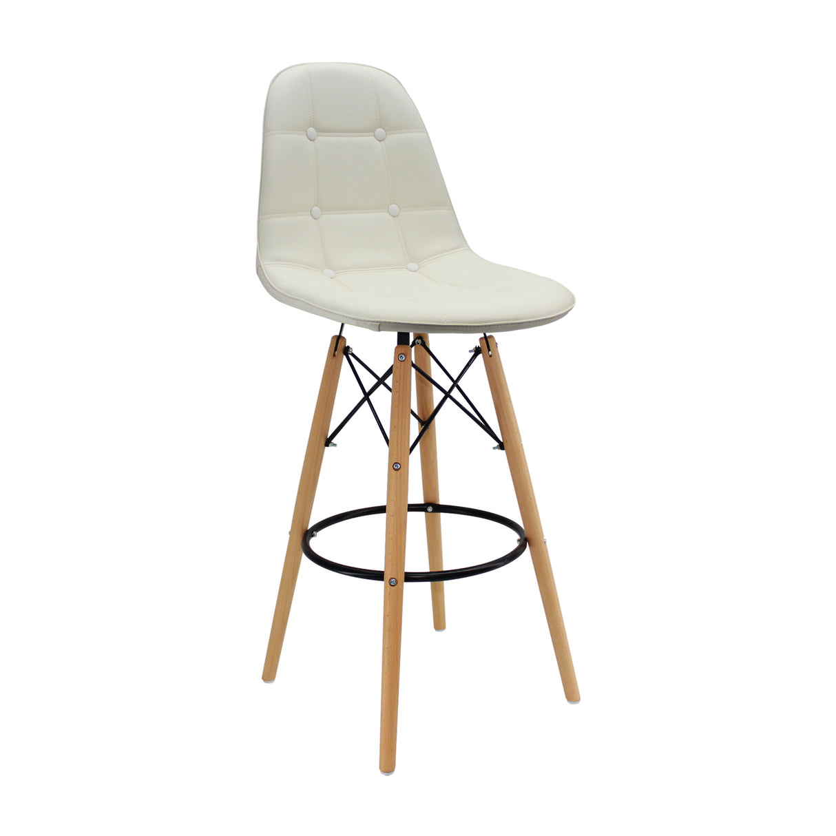 Silla Bar DKR Botones Blanco Polipropileno 56x106cm - Sillas y Butacos | Bylmo