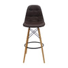 Silla Bar Dkr Botones Tipo Barra Café Moderna 56 Cm