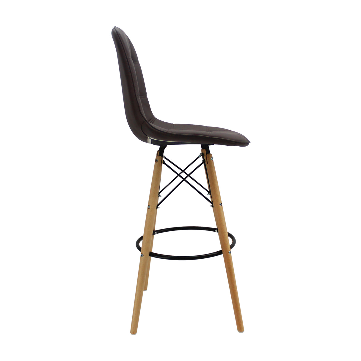 Silla Bar DKR Botones Tipo Barra Café Moderna 56 cm - Sillas y Butacos | Bylmo