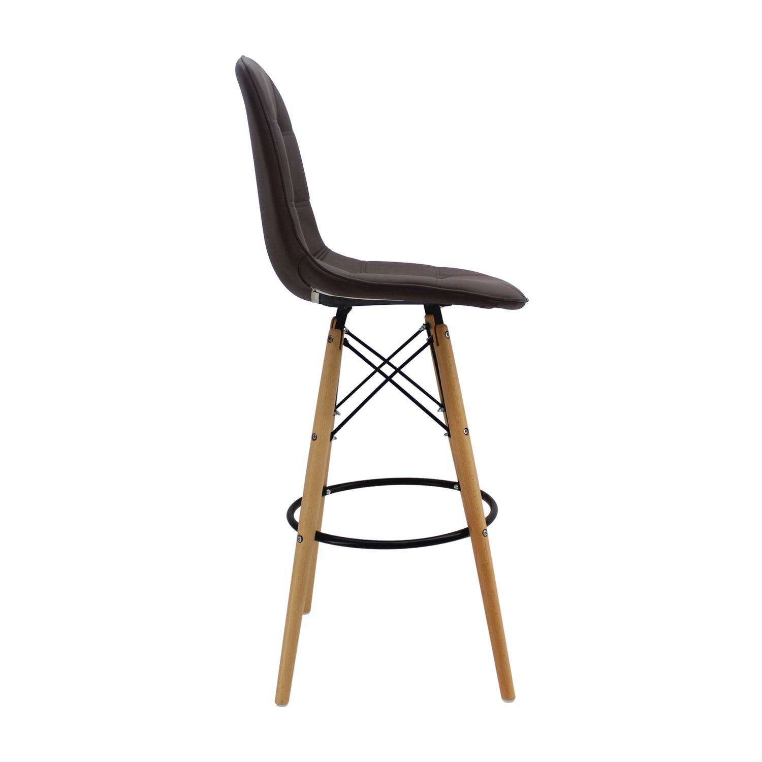 Silla Bar DKR Botones Tipo Barra Café Moderna 56 cm - Sillas y Butacos | Bylmo