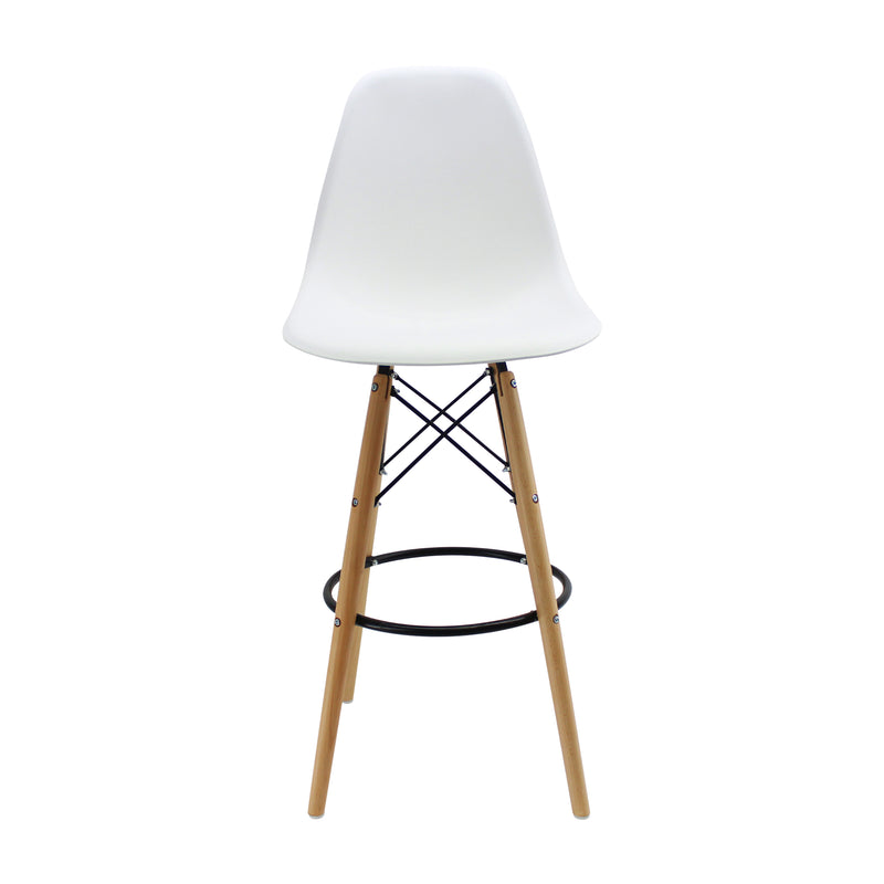 Silla Bar Dkr Eames Blanca 56 Cm Polipropileno Moderno