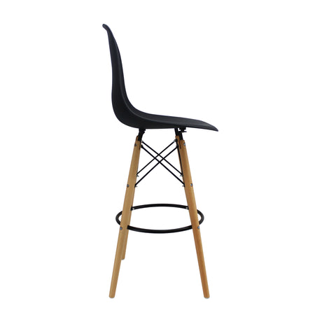 Silla Bar DKR Eames Negra 56x106 cm Polipropileno Moderna - Sillas y Butacos | Bylmo