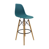 Silla Bar DKR Eames 56 cm Azul Petróleo Moderna Polipropileno - Sillas y Butacos | Bylmo