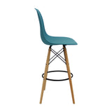 Silla Bar DKR Eames 56 cm Azul Petróleo Moderna Polipropileno - Sillas y Butacos | Bylmo