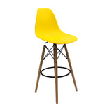 Silla Bar DKR Eames Amarillo Polipropileno Moderna 56x106cm. - Sillas y Butacos | Bylmo