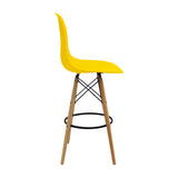 Silla Bar DKR Eames Amarillo Polipropileno Moderna 56x106cm. - Sillas y Butacos | Bylmo