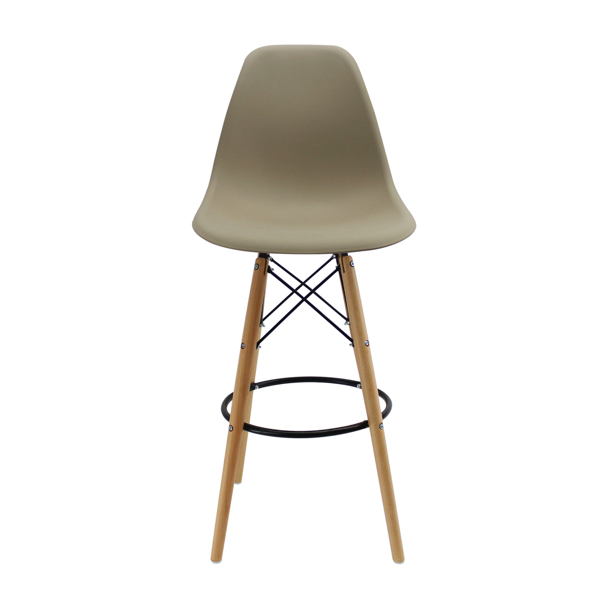Silla Bar DKR Eames Beige Diseño Moderno Polipropileno 56 cm - Sillas y Butacos | Bylmo