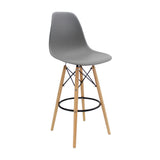 Silla Bar DKR Eames Gris Polipropileno Moderna 56x106cm - Sillas y Butacos | Bylmo
