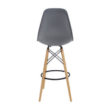 Silla Bar DKR Eames Gris Polipropileno Moderna 56x106cm - Sillas y Butacos | Bylmo