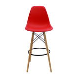 Silla Bar DKR Eames Rojo 56 cm Polipropileno Moderna. - Sillas y Butacos | Bylmo