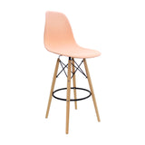Silla Bar DKR Eames Salmón Polipropileno Diseño Moderno 56 cm - Sillas y Butacos | Bylmo