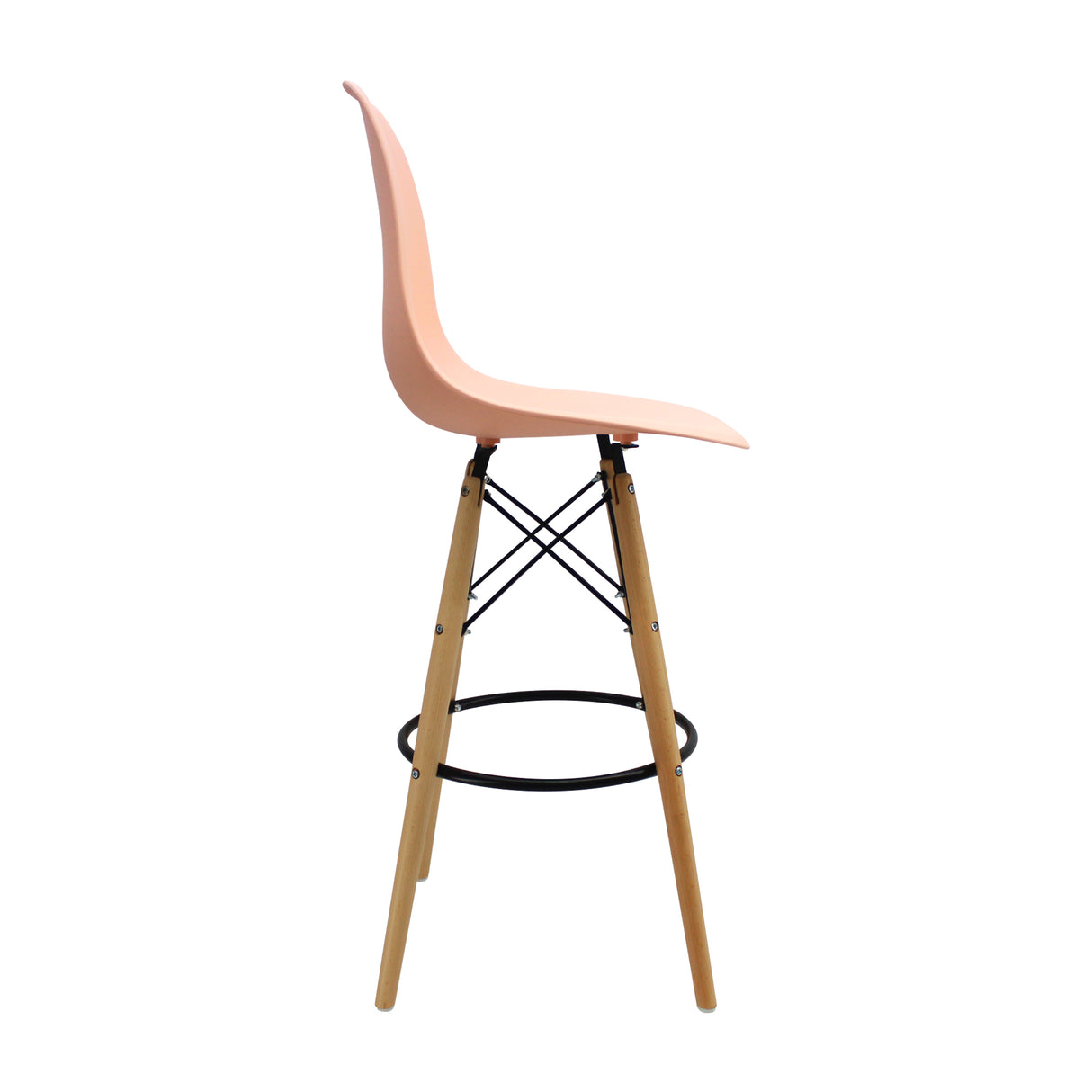 Silla Bar DKR Eames Salmón Polipropileno Diseño Moderno 56 cm - Sillas y Butacos | Bylmo