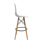 Set X 2 Sillas De Bar Dkr Eames Blanco Polipropileno 56 Cm