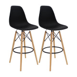 Set x 2 Sillas de Bar DKR Eames Negras Modernas 56 cm - Sillas y Butacos | Bylmo