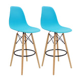 Set x 2 Sillas de Bar DKR Eames Azul Moderno 56 cm - Sillas y Butacos | Bylmo