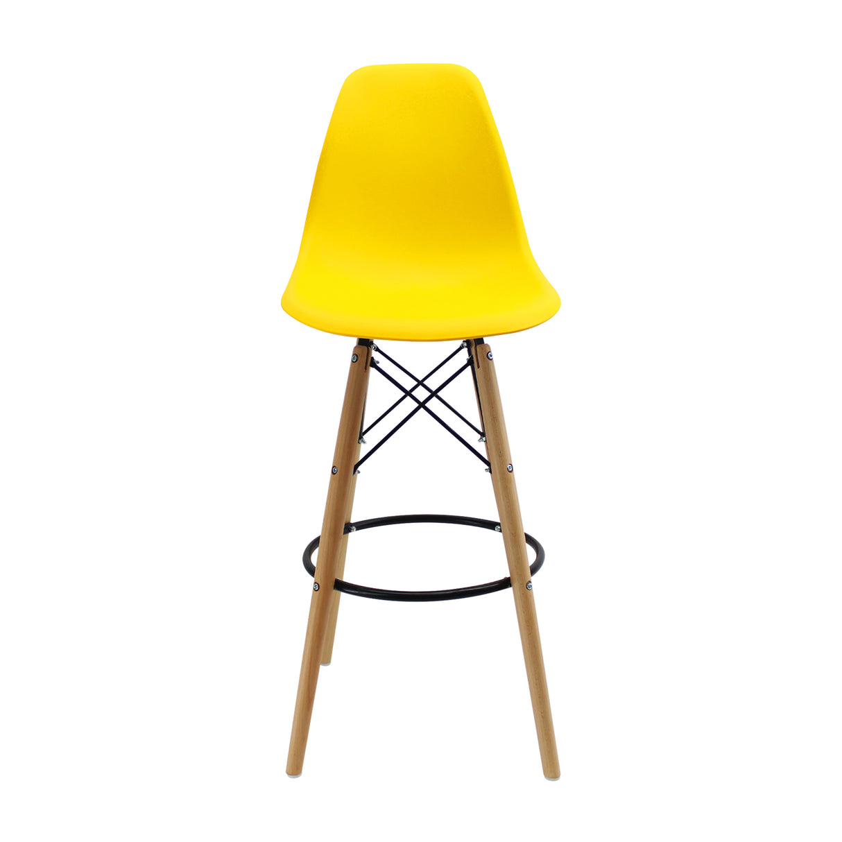 Set x 2 Sillas de Bar DKR Eames 56x106cm Amarillo Polipropileno - Sillas y Butacos | Bylmo